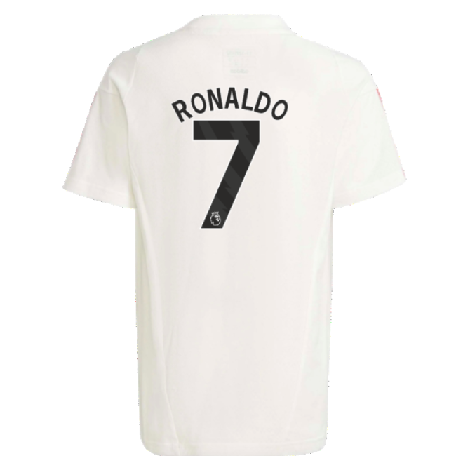 Authentic 2023-2024 Man Utd Training Tee (white) - Kids (ronaldo 7)