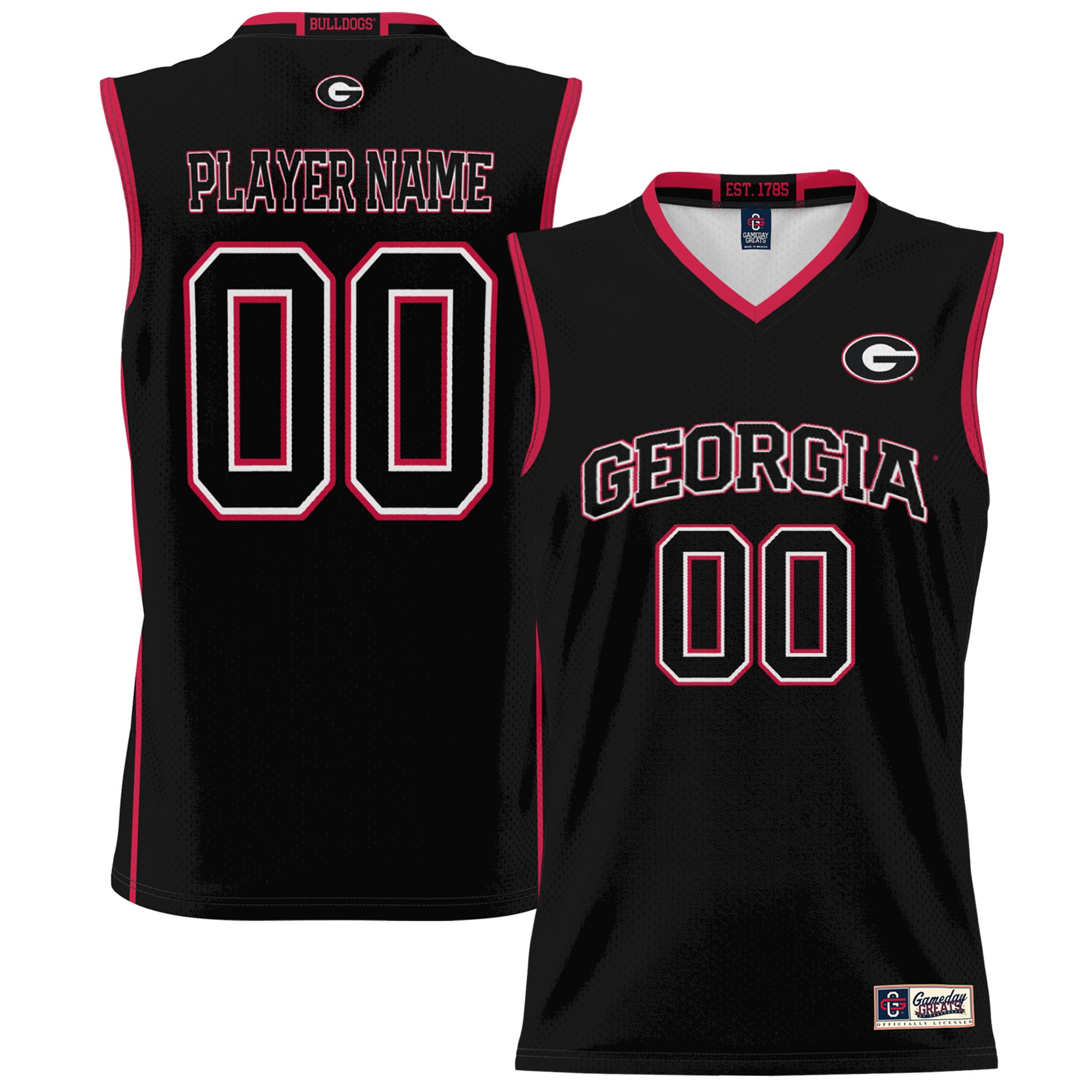 Georgia Bulldogs GameDay Greats Youth NIL Pick-A-Player Lightweight Men's Basketball Blackout Jersey - Black