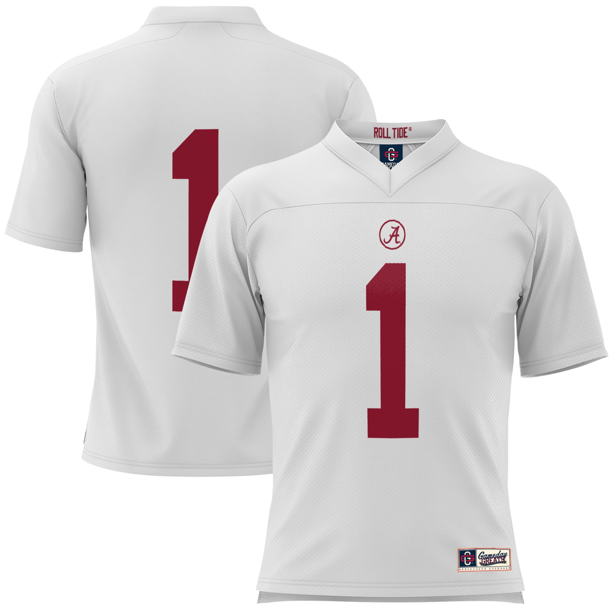 Youth #1 White Alabama Crimson Tide Football Jersey