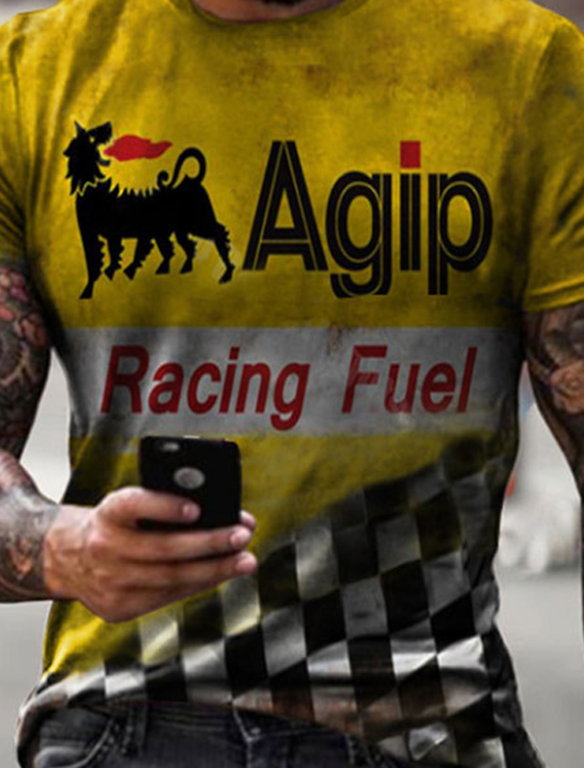 Men's Graphic Letter T Shirt Distressed Short Sleeve 3D Print Crew