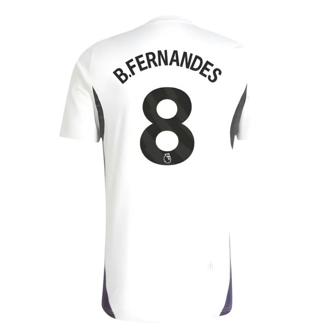 2025-2026 Man Utd Training Jersey (White) (B.Fernandes 8) (Fan Favo...