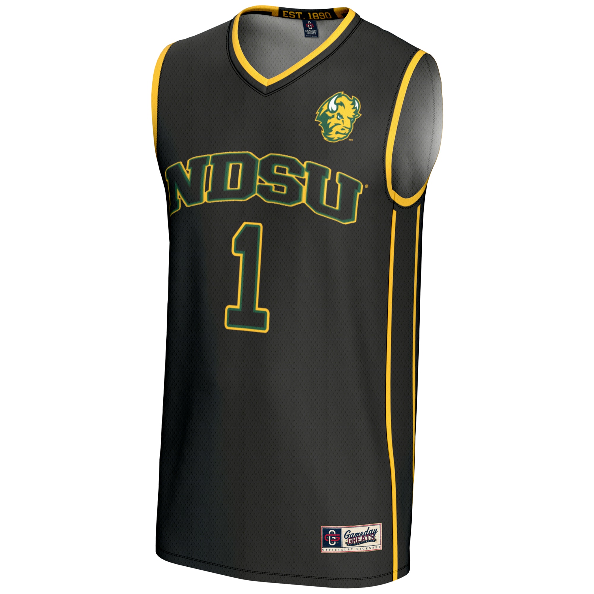 [DDG] NDSU Bison GameDay Greats Unisex Lightweight Basketball Jersey - Black