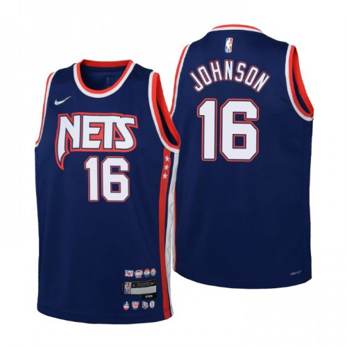 Brooklyn Brooklyn Nets #16 James Johnson Youth Nike Navy 2021/22 Swingman Jersey ¨C City Edition Youth