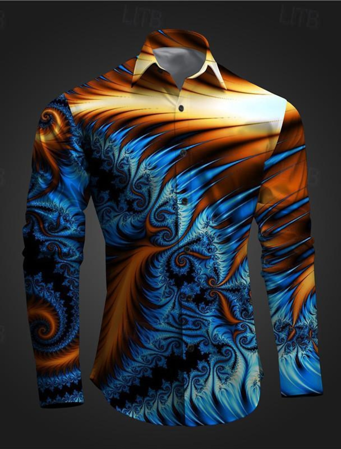 Men's Printed Shirts Long Sleeve Subcultural Vacation Party Street