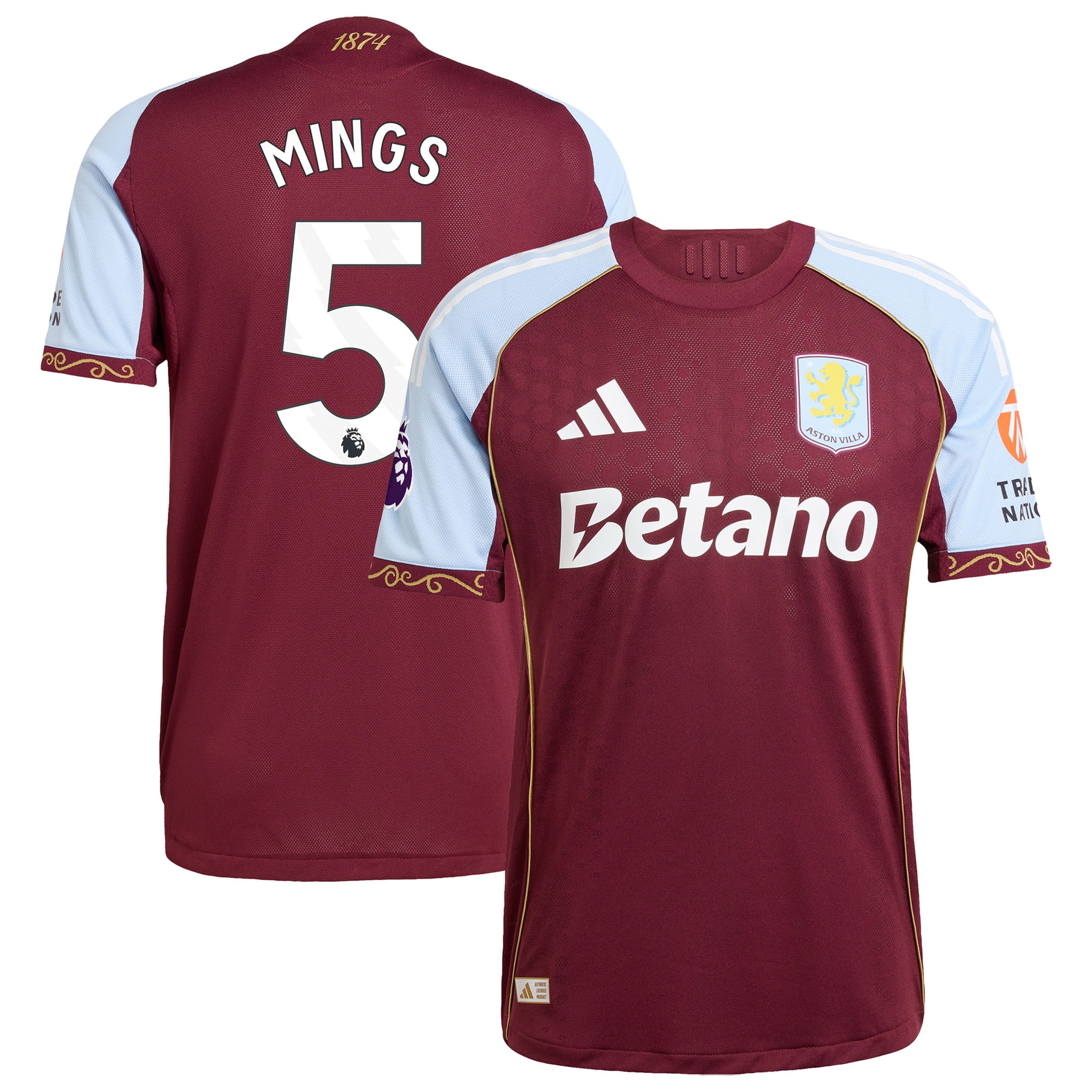 [SJH] Tyrone Mings Aston Villa 2025/26 Home Authentic Jersey - Claret