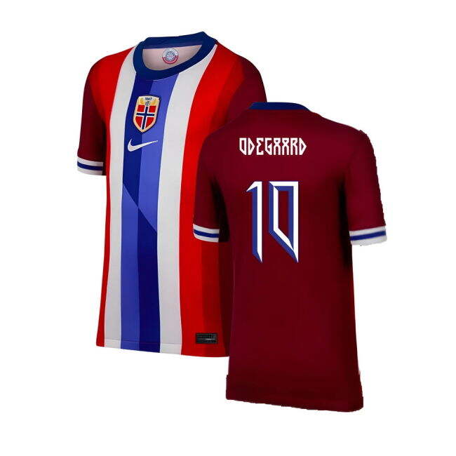 Low Cost 2024-2025 Norway Home Shirt (Kids) (ODEGAARD 10) Playful