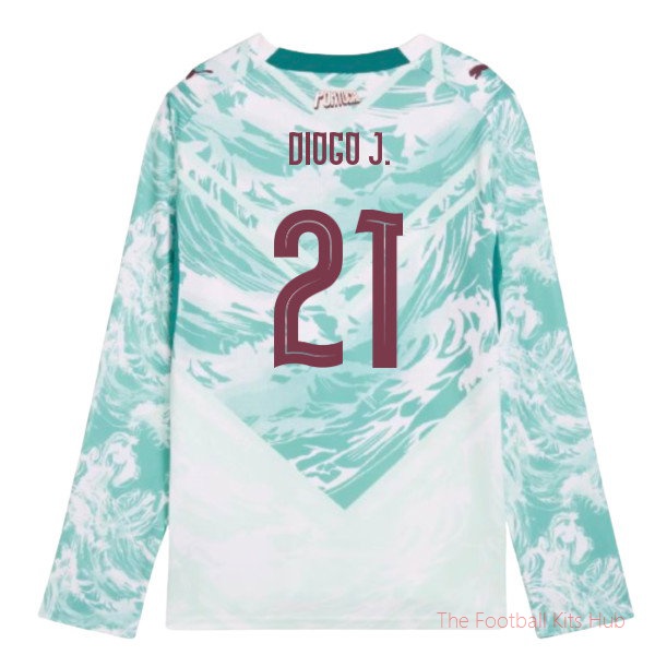 2026-2027 Portugal Long Sleeve Away Shirt (Kids) (Diogo J. 21)