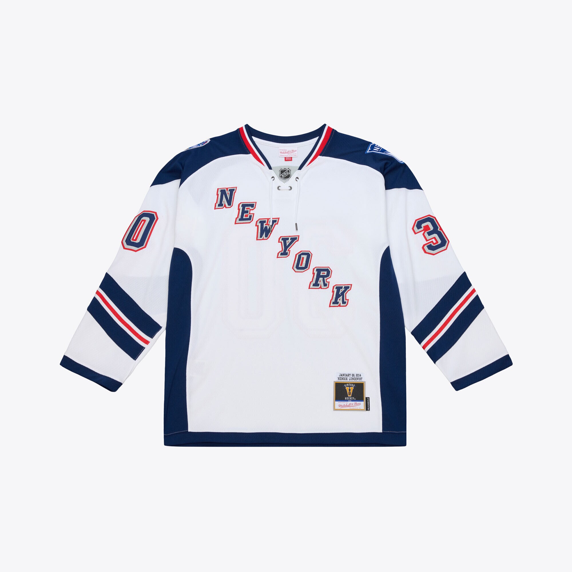[LK] Henrik Lundqvist New York Rangers 2014 NHL Stadium Series Power Play Jersey - White