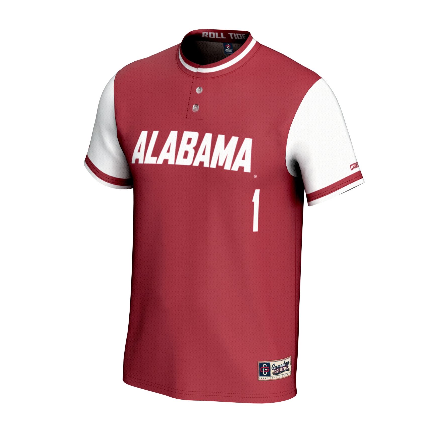 [NJP] Alabama Crimson Tide GameDay Greats Unisex Lightweight Softball Fashion Jersey - Crimson