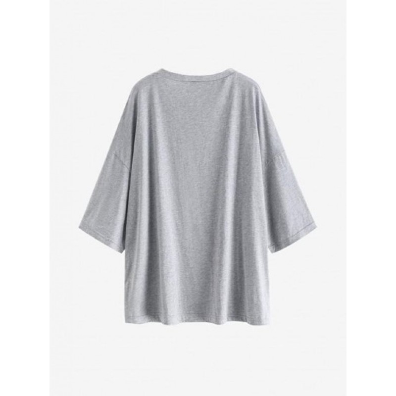 Sketch Flower Oversized Drop Shoulder Boyfriend Tee DD9093