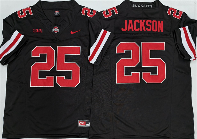 Men's Ohio St Buckeyes Black 2025 alternate jersey Lamar Bo #25 team