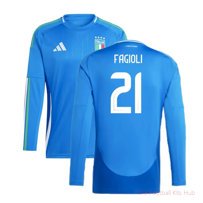 2024-2025 Italy Long Sleeve Home Shirt (FAGIOLI 21)