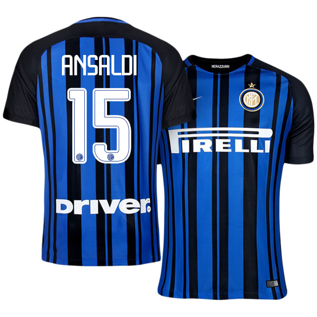Inter Milan Home 201718 Cristian Ansaldi 15 Soccer Jersey Shirt -