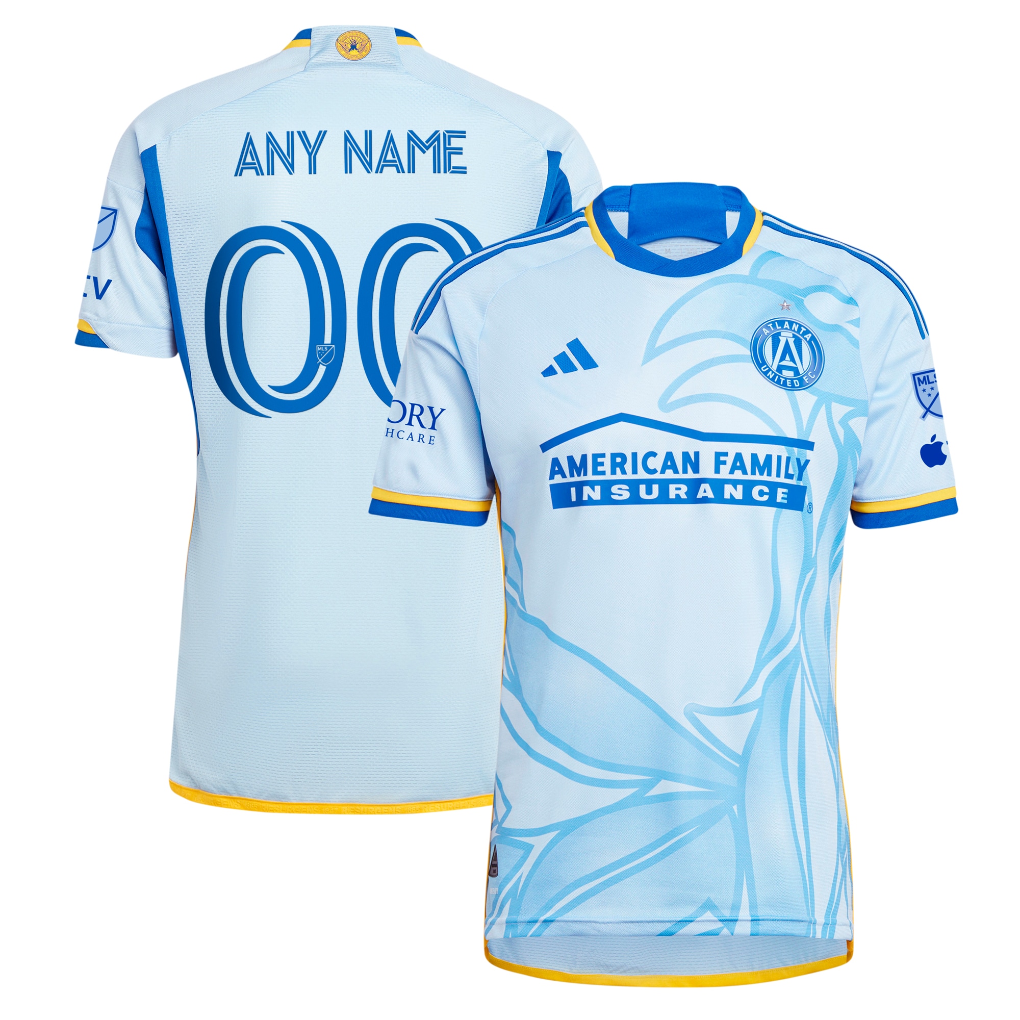 [SJH] Atlanta United FC 2024 The Resurgens Kit Authentic Custom Jersey - Light Blue