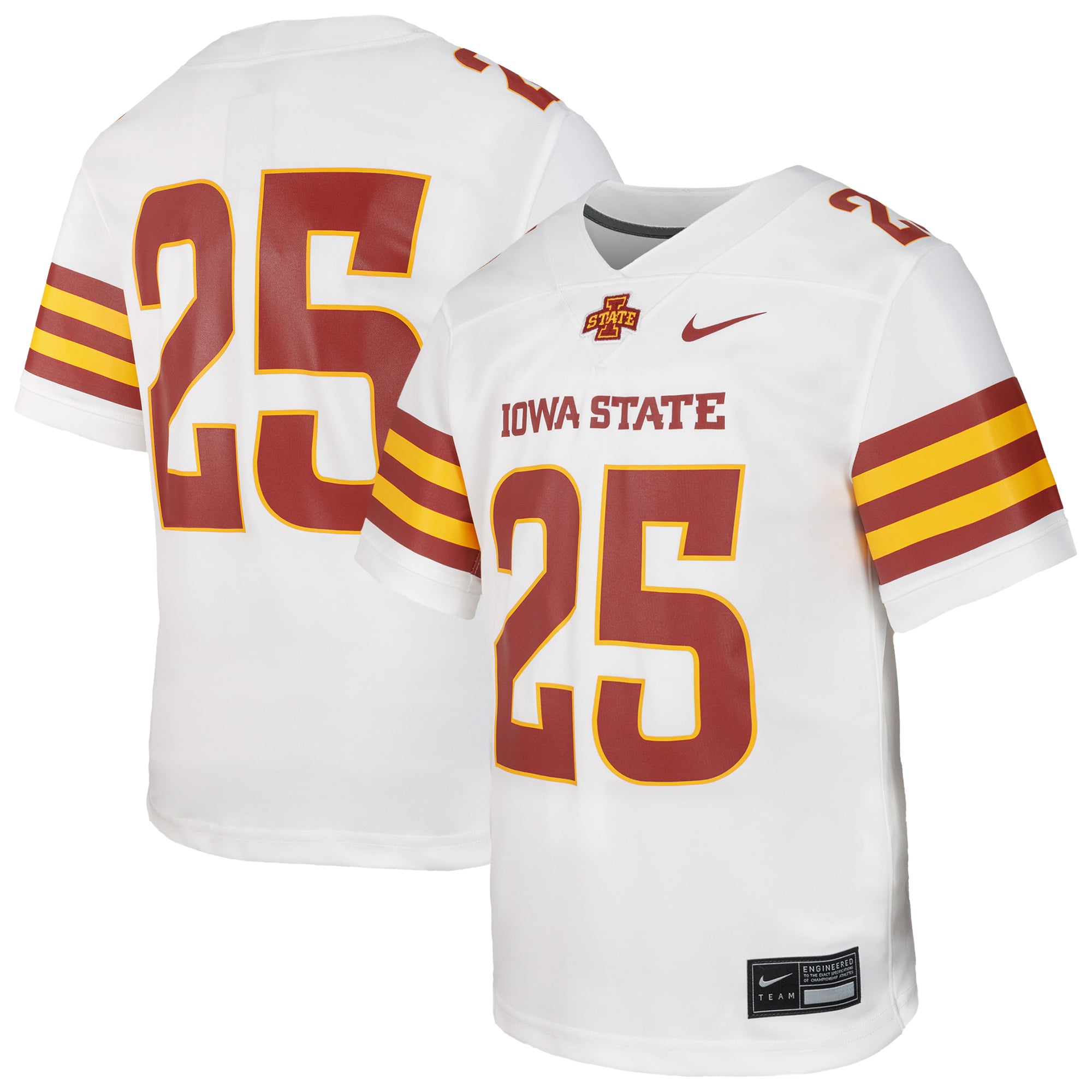 #25 Iowa State Cyclones Nike Youth Untouchable Replica Game Jersey - White