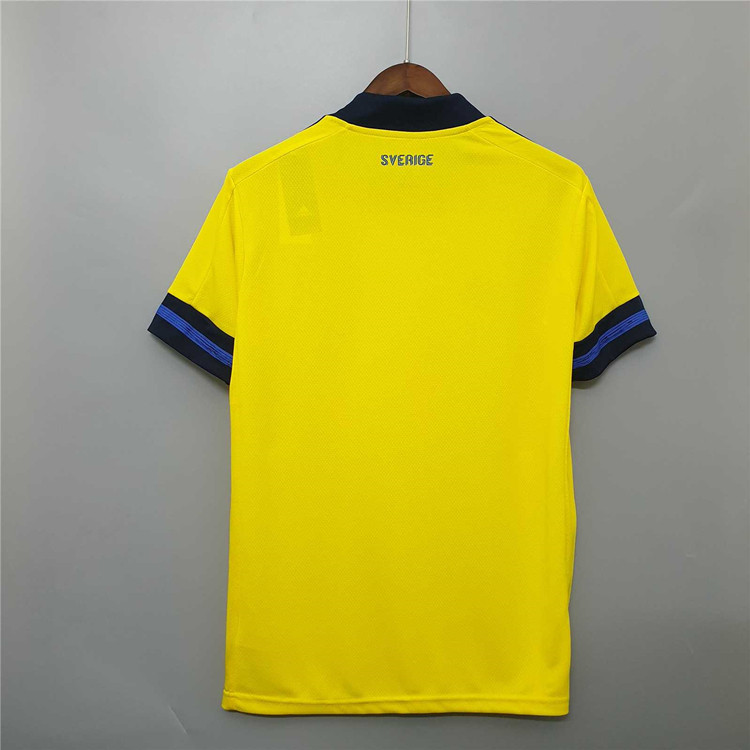 Match Quality Sweden Euro 2020 Home Yellow Soccer Jersey Football