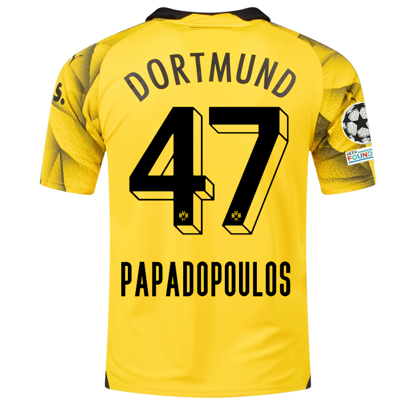 Borussia Dortmund Papadopoulos 2023-2024 UCL Third Jersey – Authentic Shirt