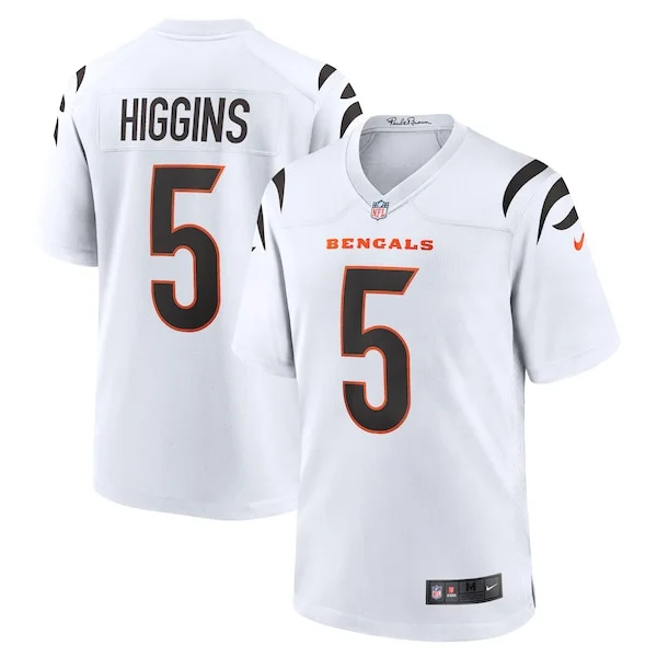 None Tee Higgins Game Jersey - White | NFL Player Jersey | NFL Footbal