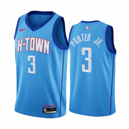 Blue POR Houston Rockets #3 Nike Fan Edition Jersey Premium Quality