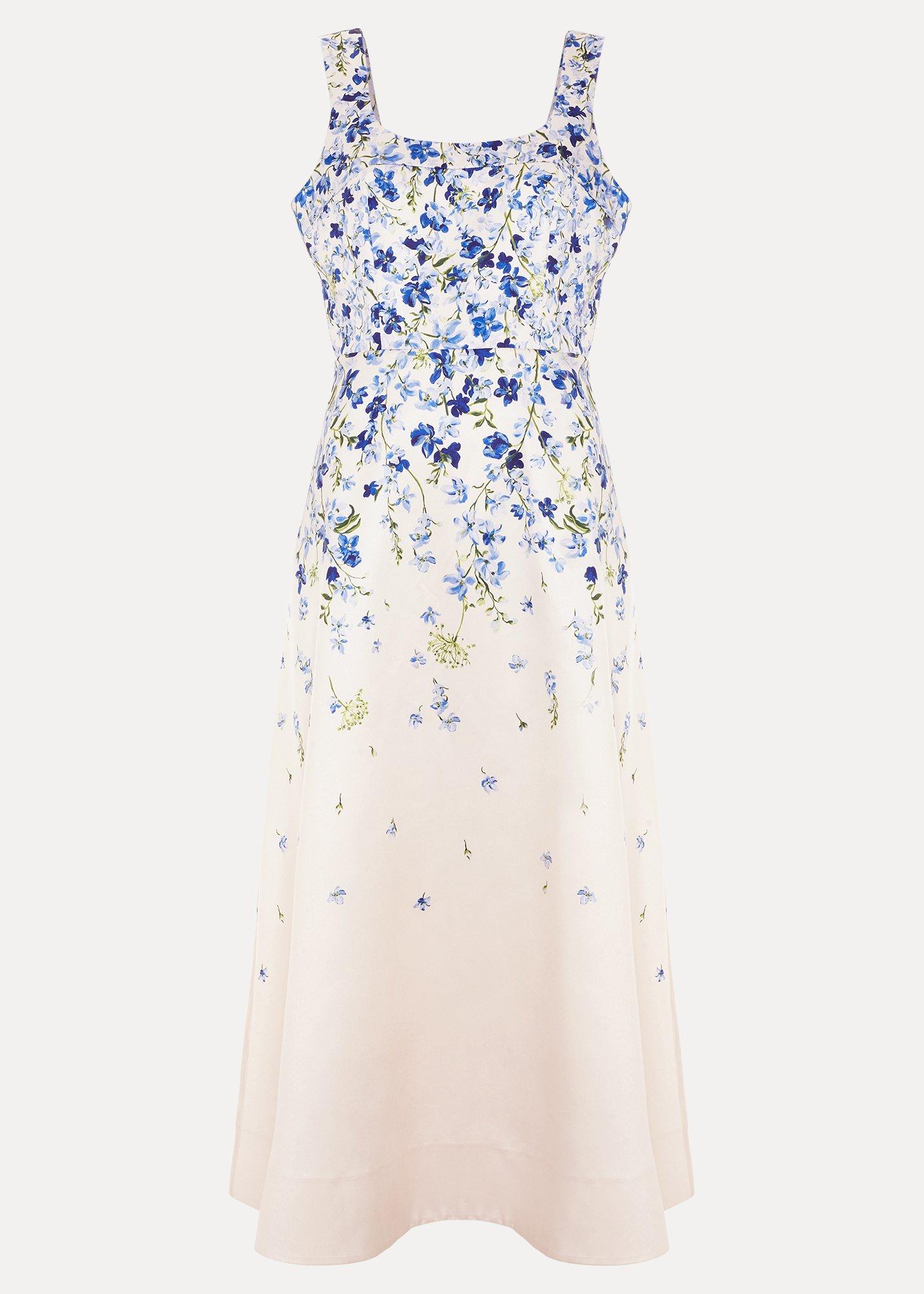 Orla Cream Satin Floral Midi Dress