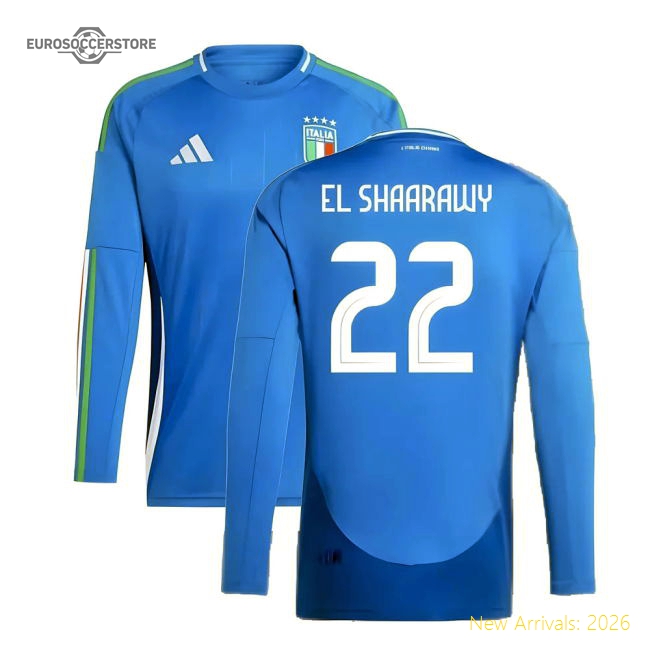 2024-2025 Italy Long Sleeve Home Shirt (EL SHAARAWY 22)