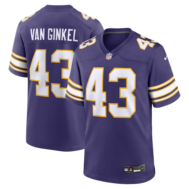 None Andrew Van Ginkel MIN Vikings Bold Top-Grade Jersey Football Appa