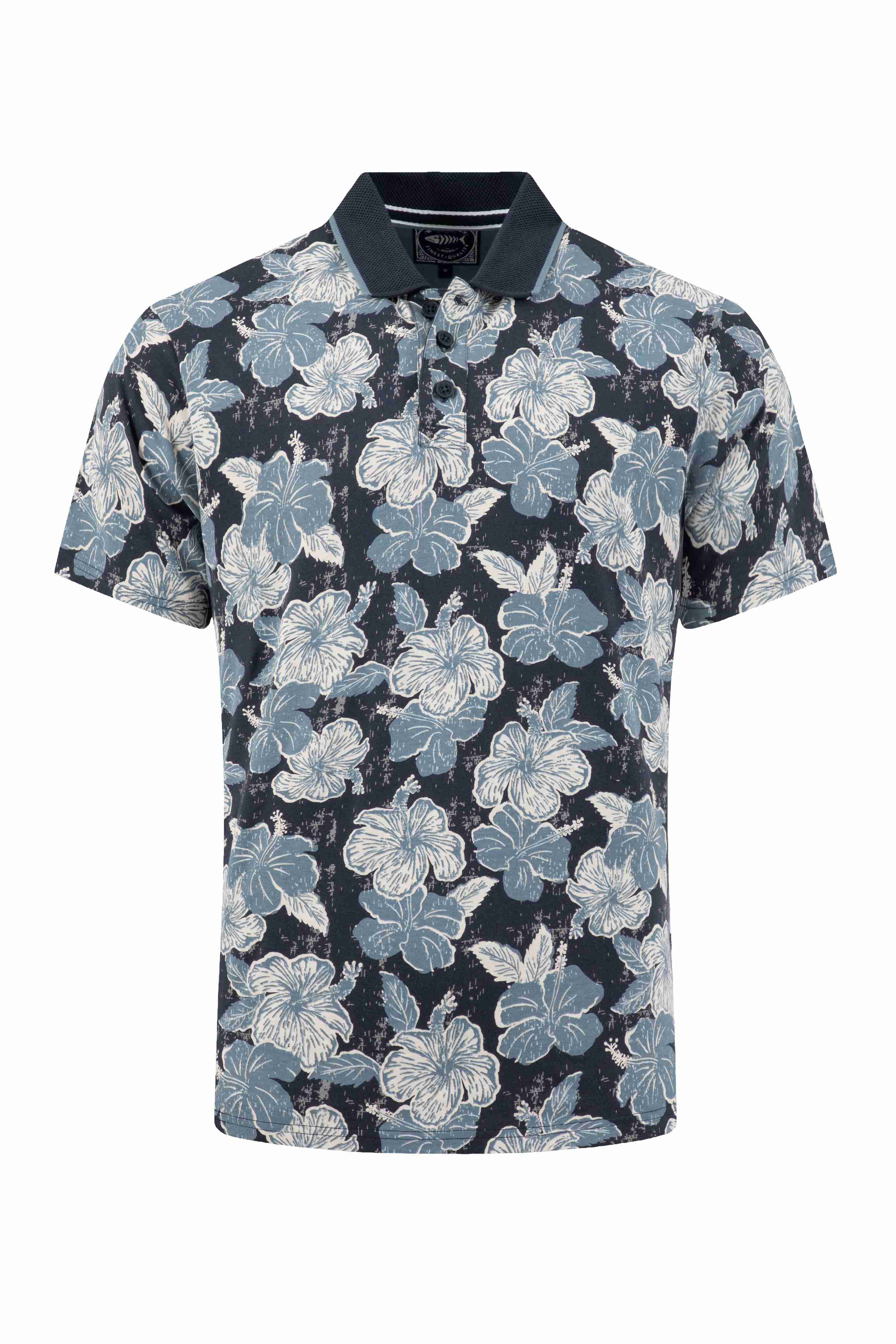 Jarat Printed Jersey Polo Shirt Light Blue