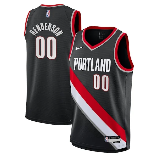 Scoot Henderson POR Professional Basketball Jersey - Black