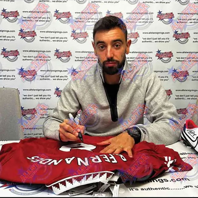 Manchester United FC Bruno Fernandes & Rashford Signed Jerseys (Dua...