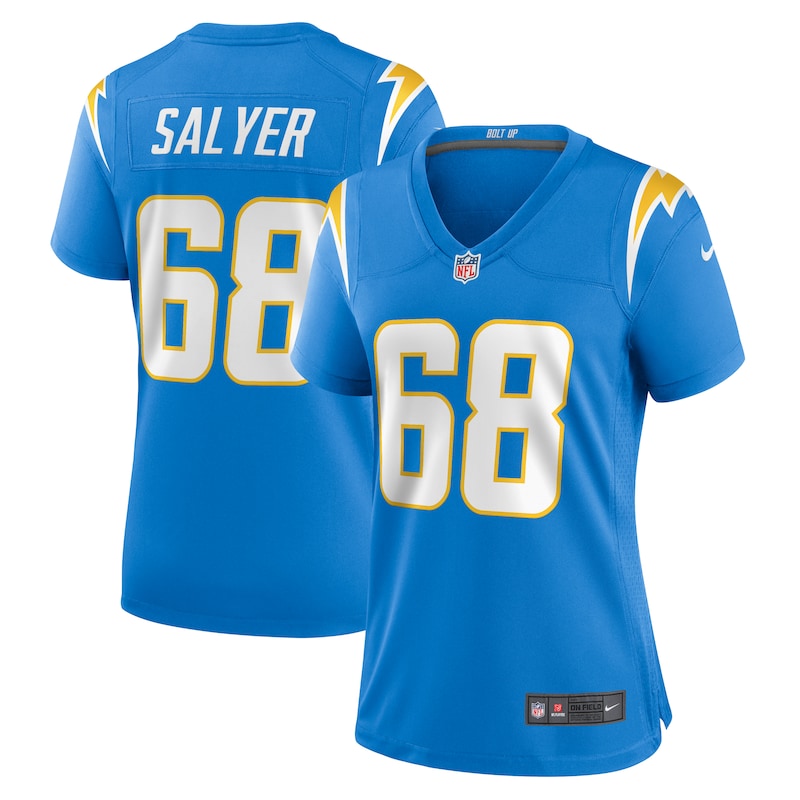 None Jamaree Salyer LA Chargers Official Game Jersey Game Day Wear