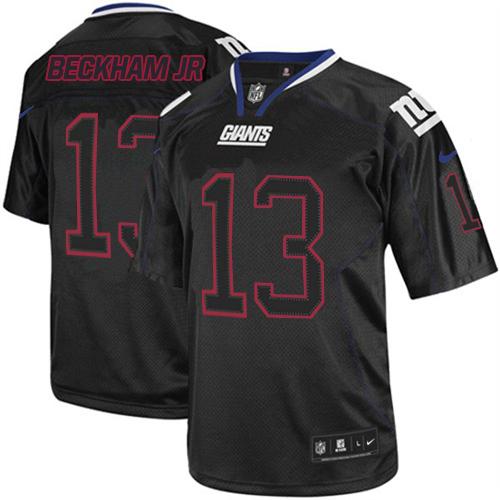 NFL W Y G Giants #13 Odell Beckham Black Lights Out Jersey - Authen...