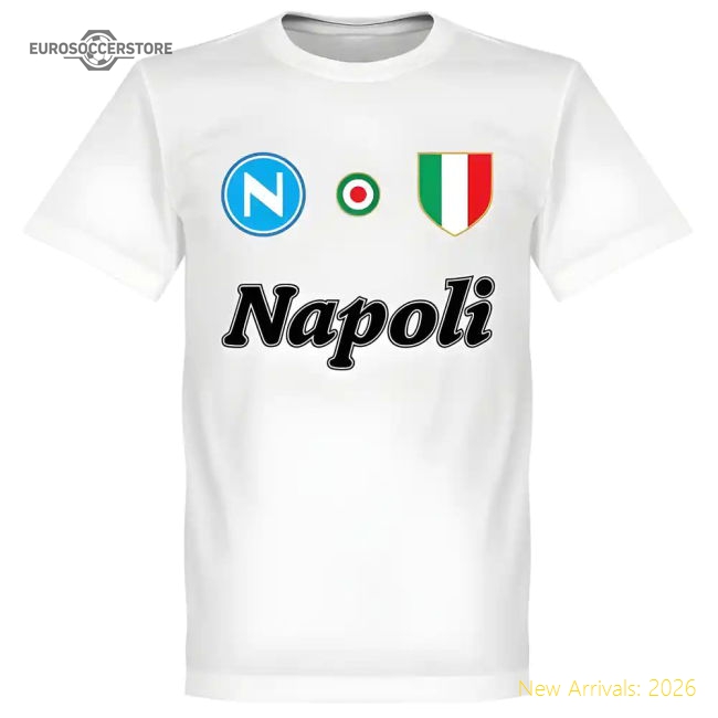 Azzurri Maradona 10 Team Tee - White - Premium Collection