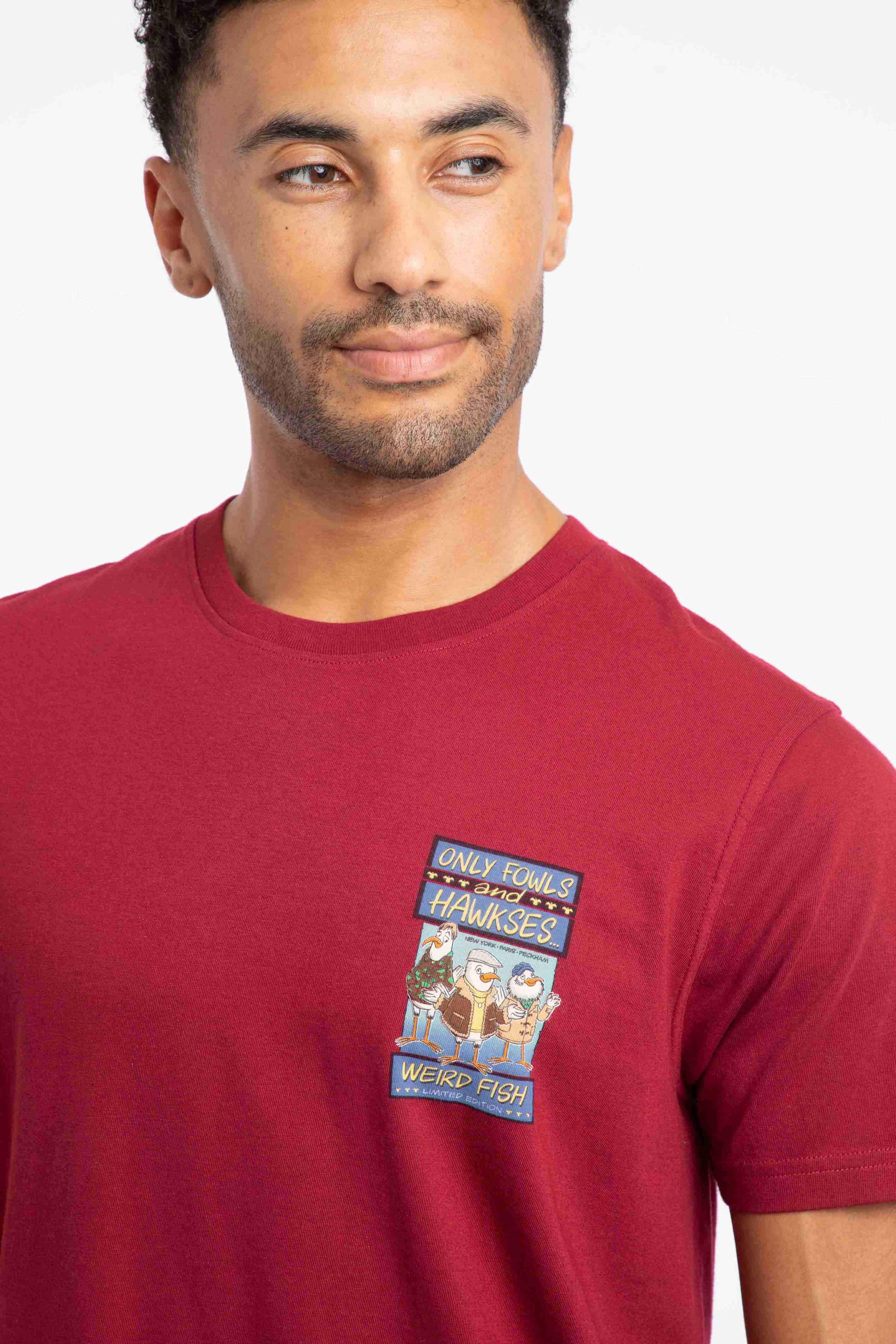 Only Fowls and Hawkses Back Print Artist T-Shirt Garnet