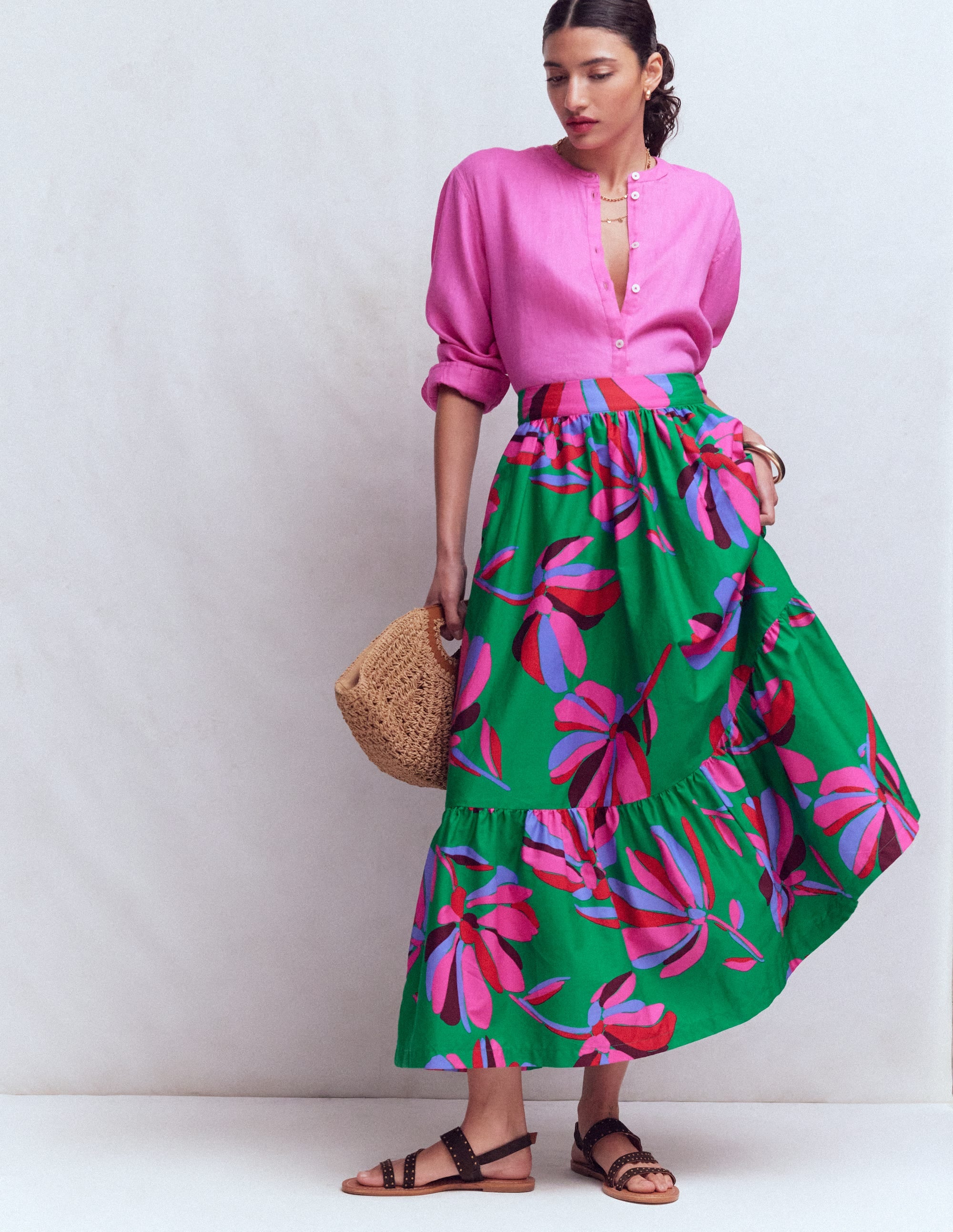 Abigail Poplin Maxi Skirt