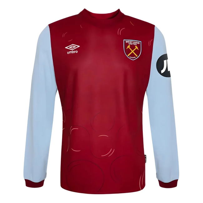 West Ham Long Sleeve official style Home Shirt 2023-2024 (Junior