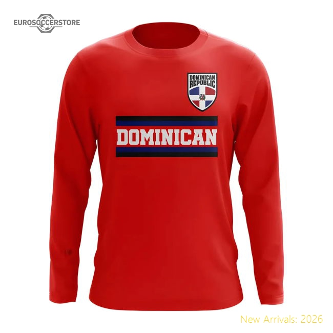 Dominican Republic Core Football Country Long Sleeve T-shirt (red)