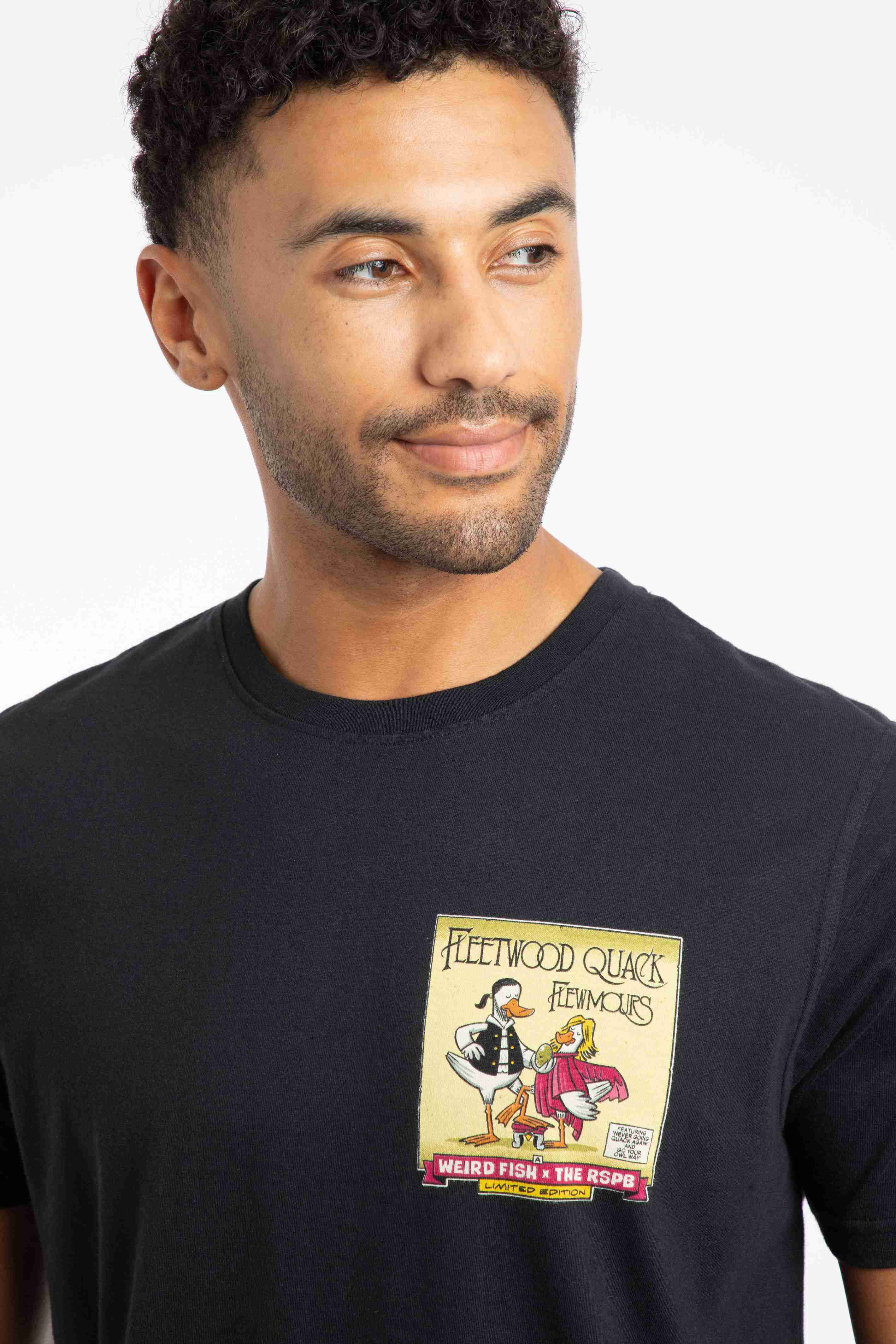 Flewmours RSPB Collaboration Back Print Artist T-Shirt Black