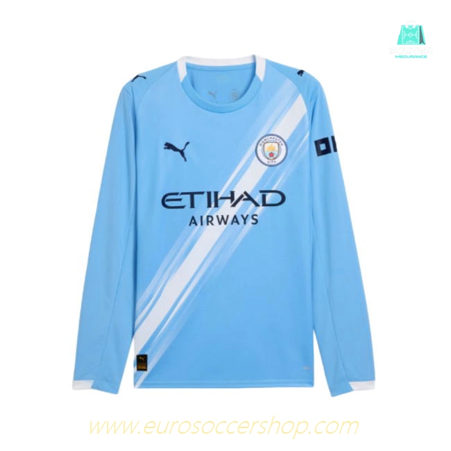 2025-2026 Man City Long Sleeve Home Shirt (De Bruyne 17)