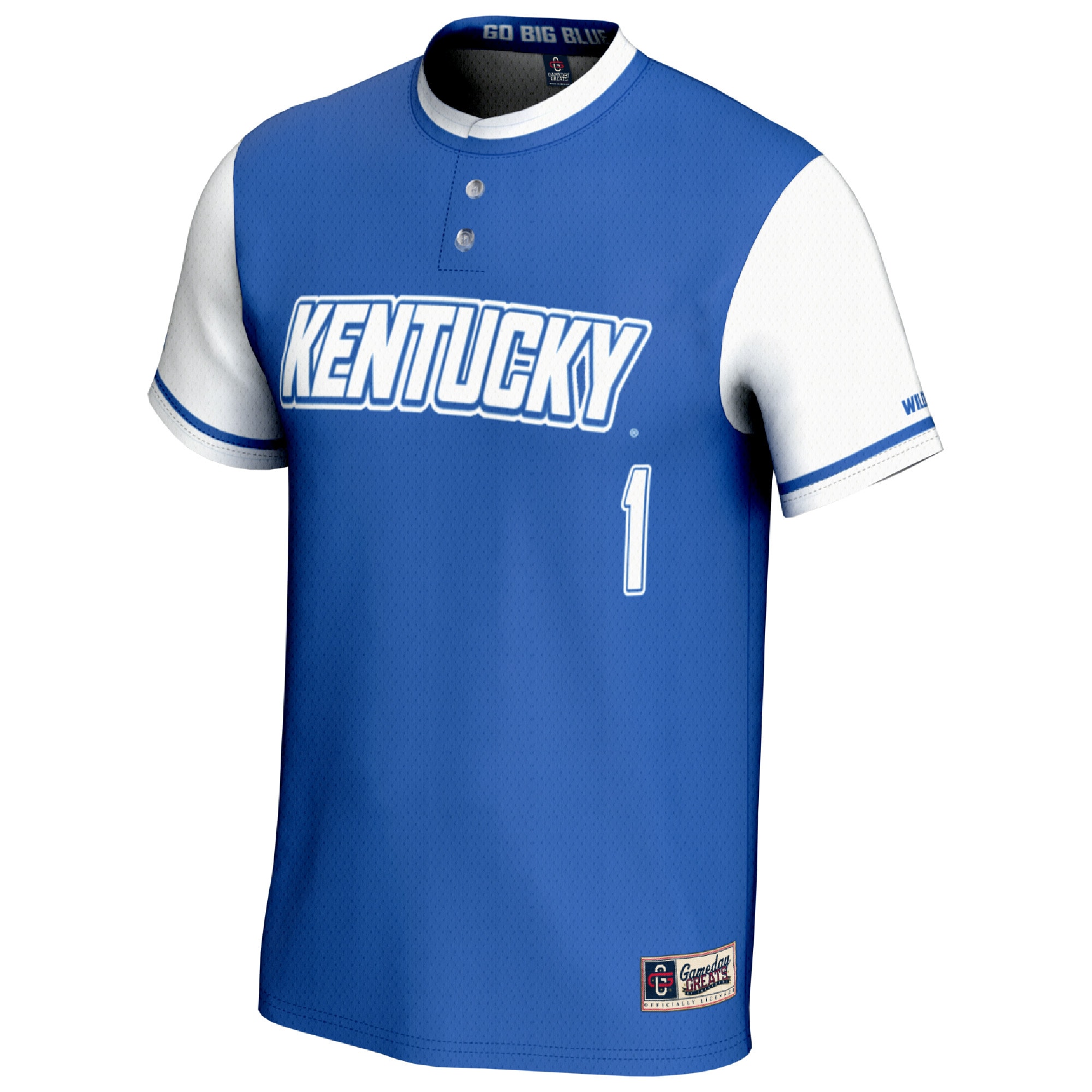 [DDG] Kentucky Wildcats GameDay Greats Unisex Lightweight Softball Fashion Jersey - Royal/White