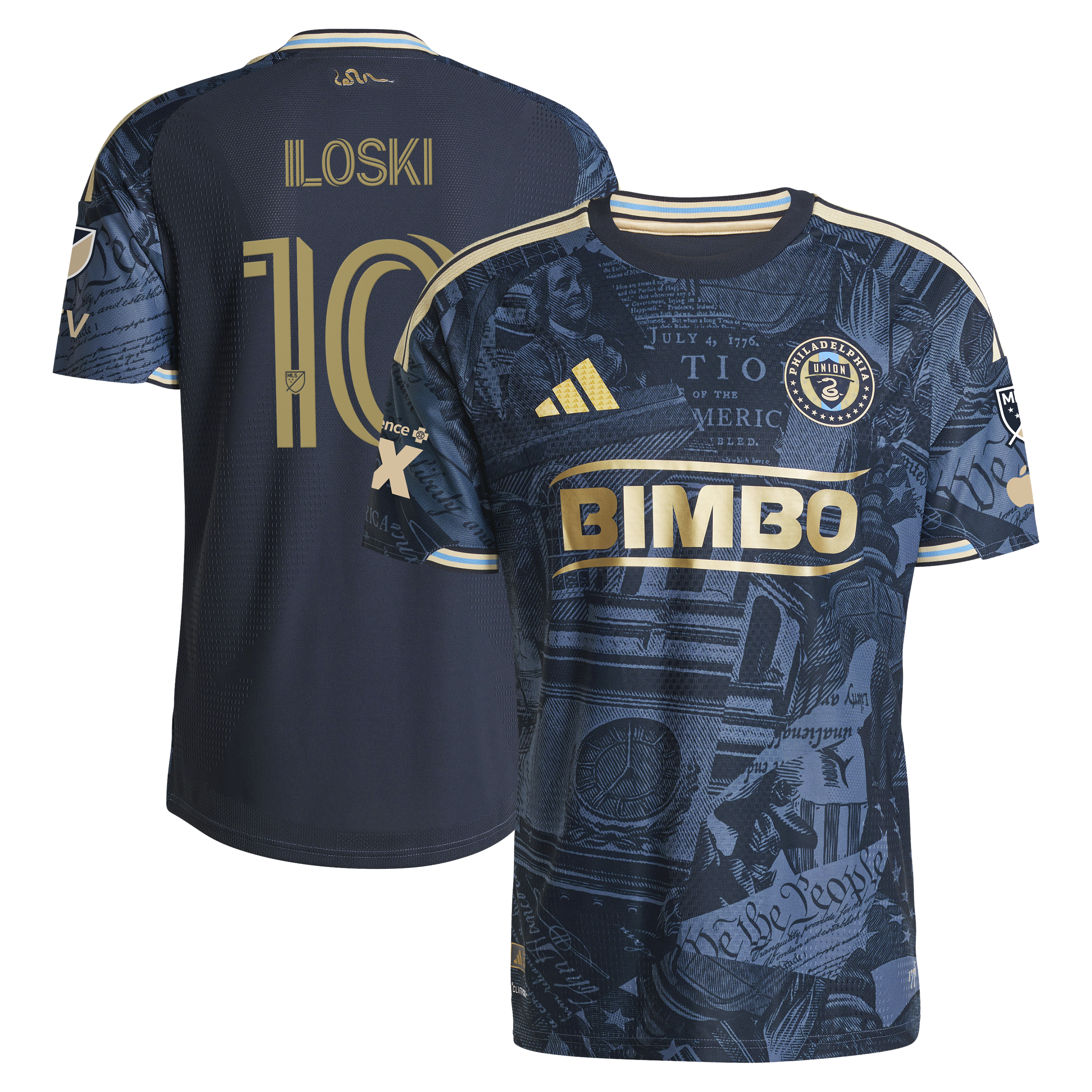 [LK] Milan Iloski Philadelphia Union 2026 1776 Kit On-Field Authentic Patch Jersey - Navy