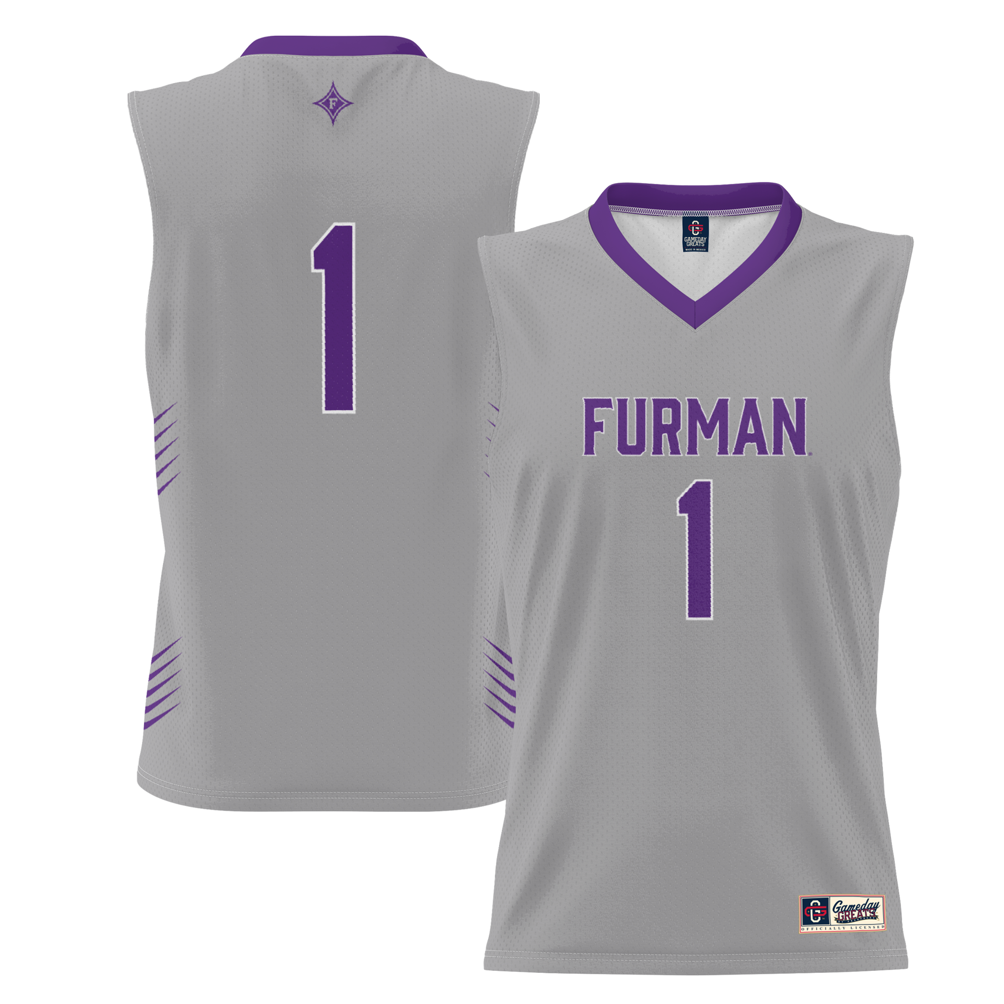 [NJP] Furman Paladins GameDay Greats Youth Lightweight Basketball Jersey - Gray