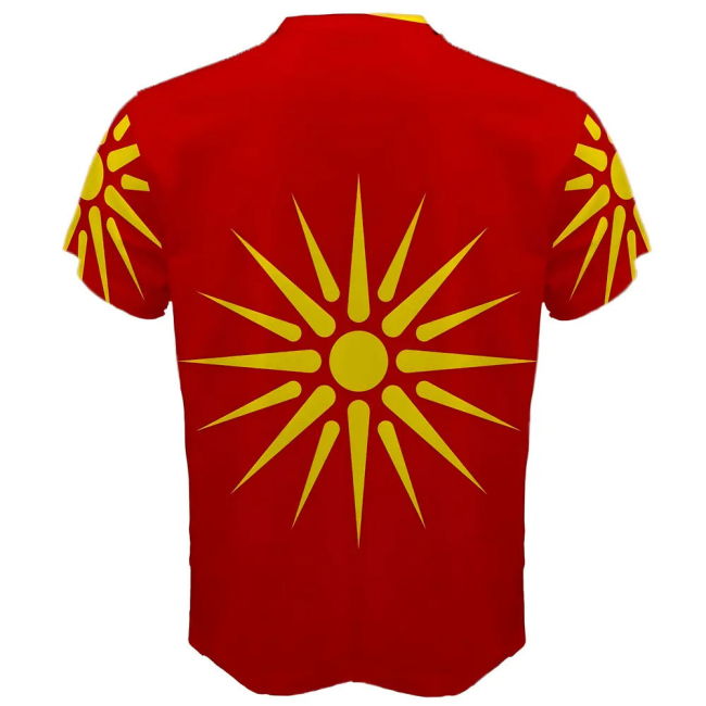Old Republic of Macedonia Flag Sublimated Sports Jersey
