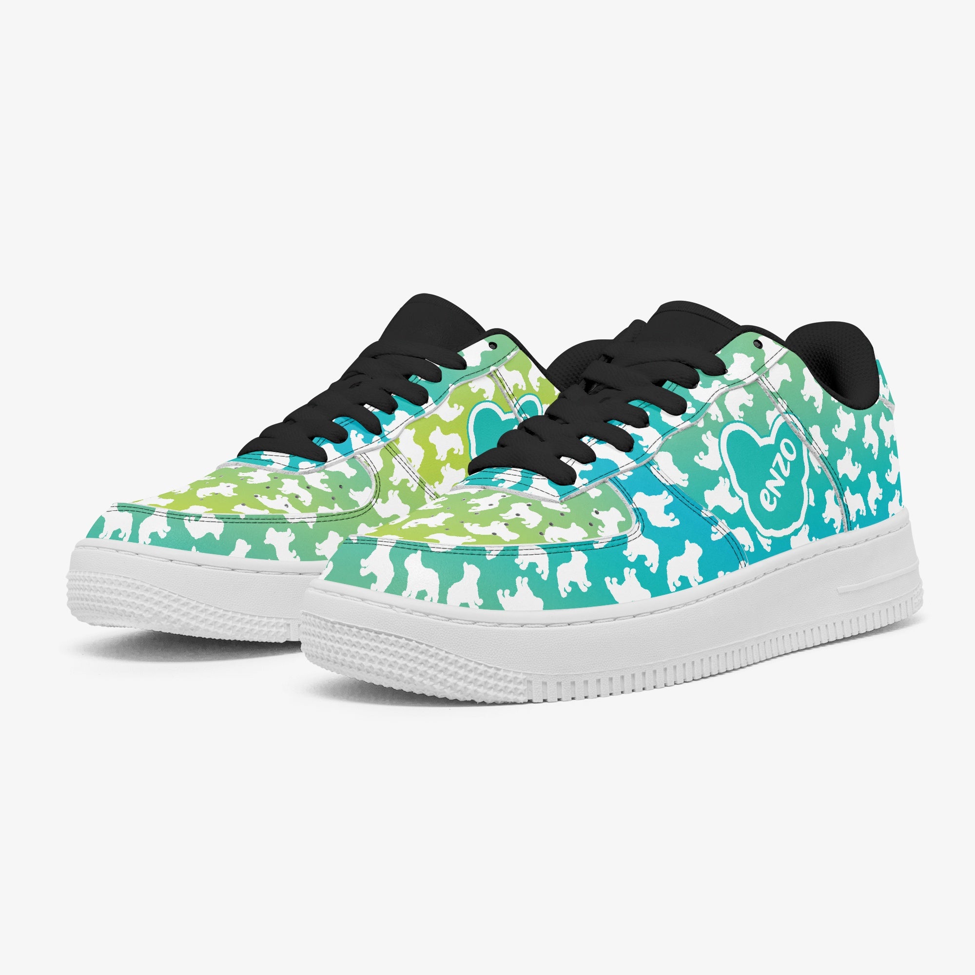 Frenchie-Fan Oreo - Personalized Low-top Leather Sneakers for Casual