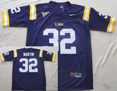 Men's LSU LA Tigers Martin Purple #32 moisture wicking Purple 2024