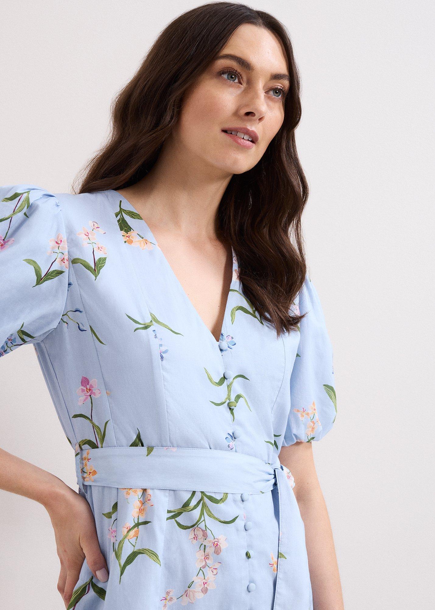 Velma Floral Blue Mini Dress