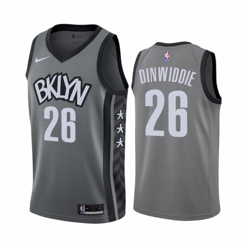 Gray BKN Brooklyn Nets #26 Nike Fan Edition Jersey Basketball Jersey