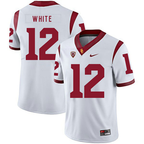 Men's None White 2024 away jersey Charles White #12 breathable Jersey