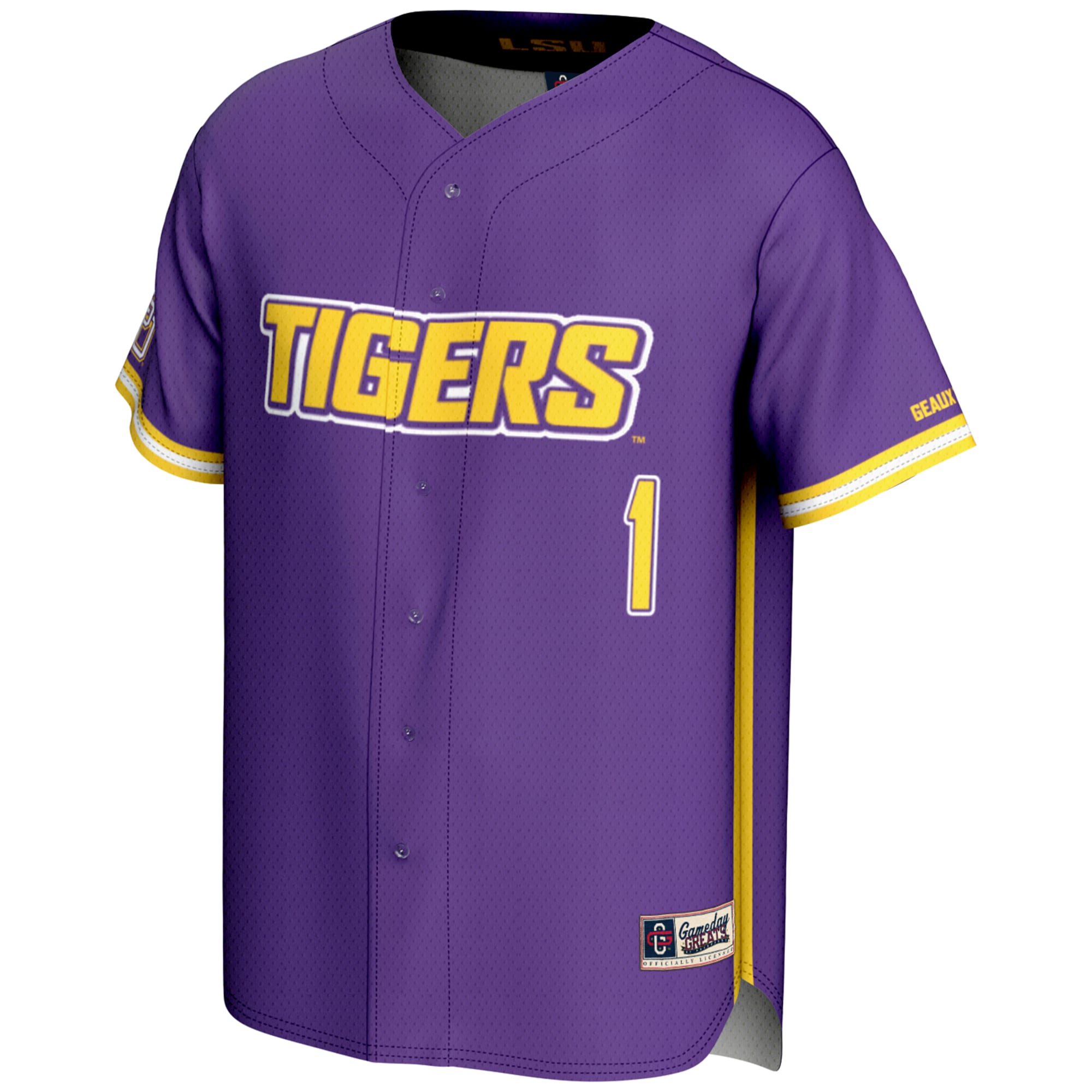 [DDG] LSU Tigers GameDay Greats Youth Lightweight Baseball Fashion Jersey - Purple