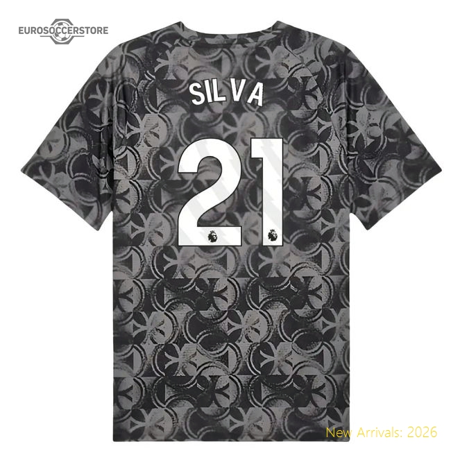2025-2026 Man City Warm Up Jersey (Black) (Silva 21)