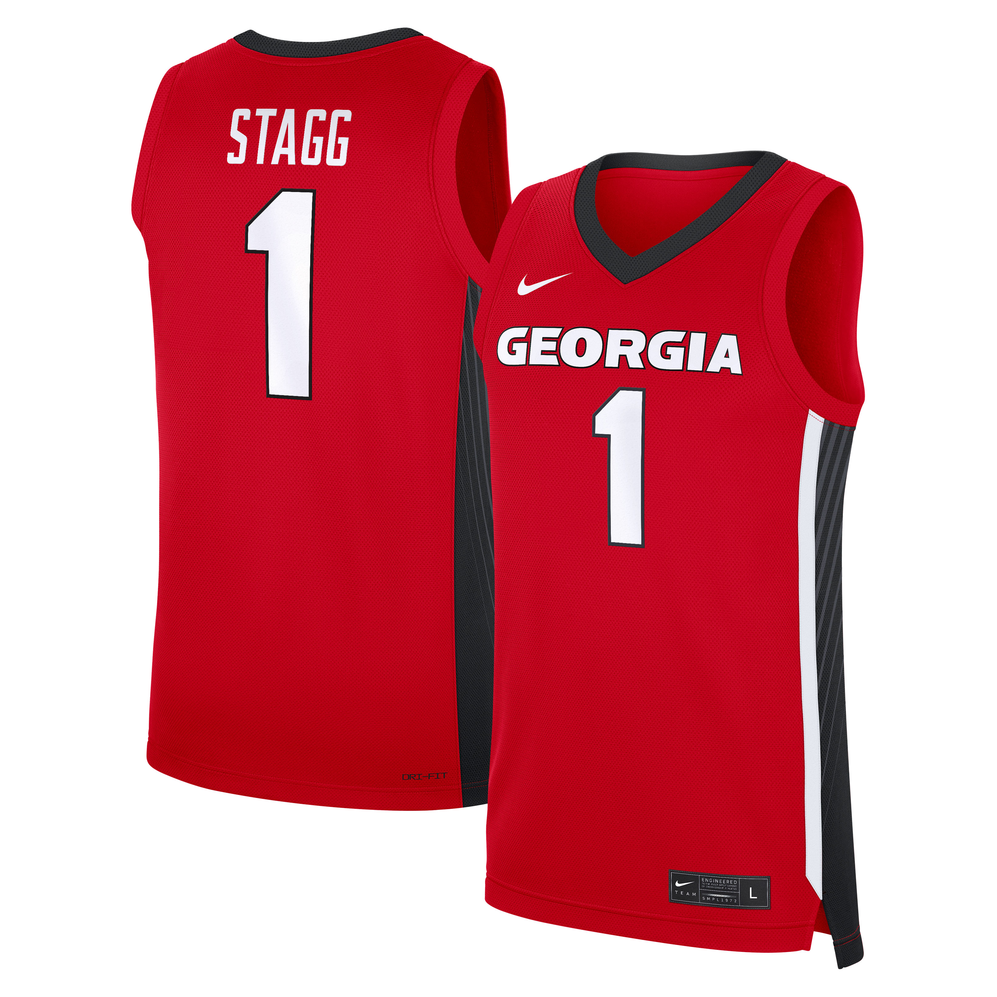 [DDG] Youth Kareem Stagg Georgia Bulldogs NIL Men's Basketball Replica Jersey - Red